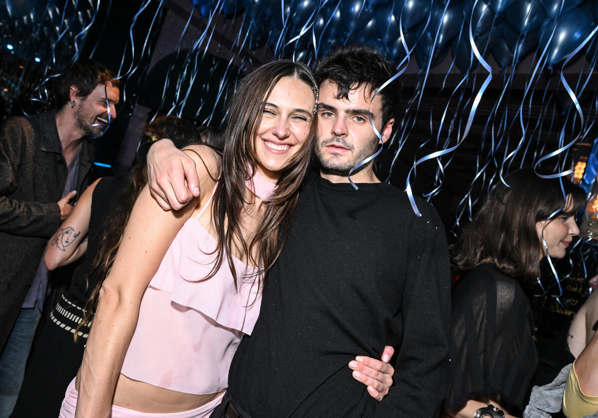 Devon Lee Carlson, Duke Nicholson at Reformation x Devon Lee Carlson Party at La Dolce Vita on March 28, 2025 in Los Angeles, California.