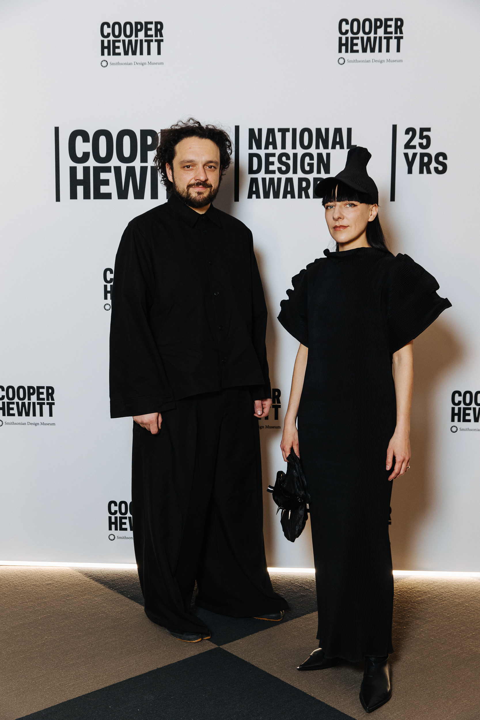 Melitta Baumeister and Michal Plata of Melitta Baumeister receive the National Design Award for Fashion Design at the 2025 National Design Awards event, April 3, 2025. Photo: Nikola Bradonjic