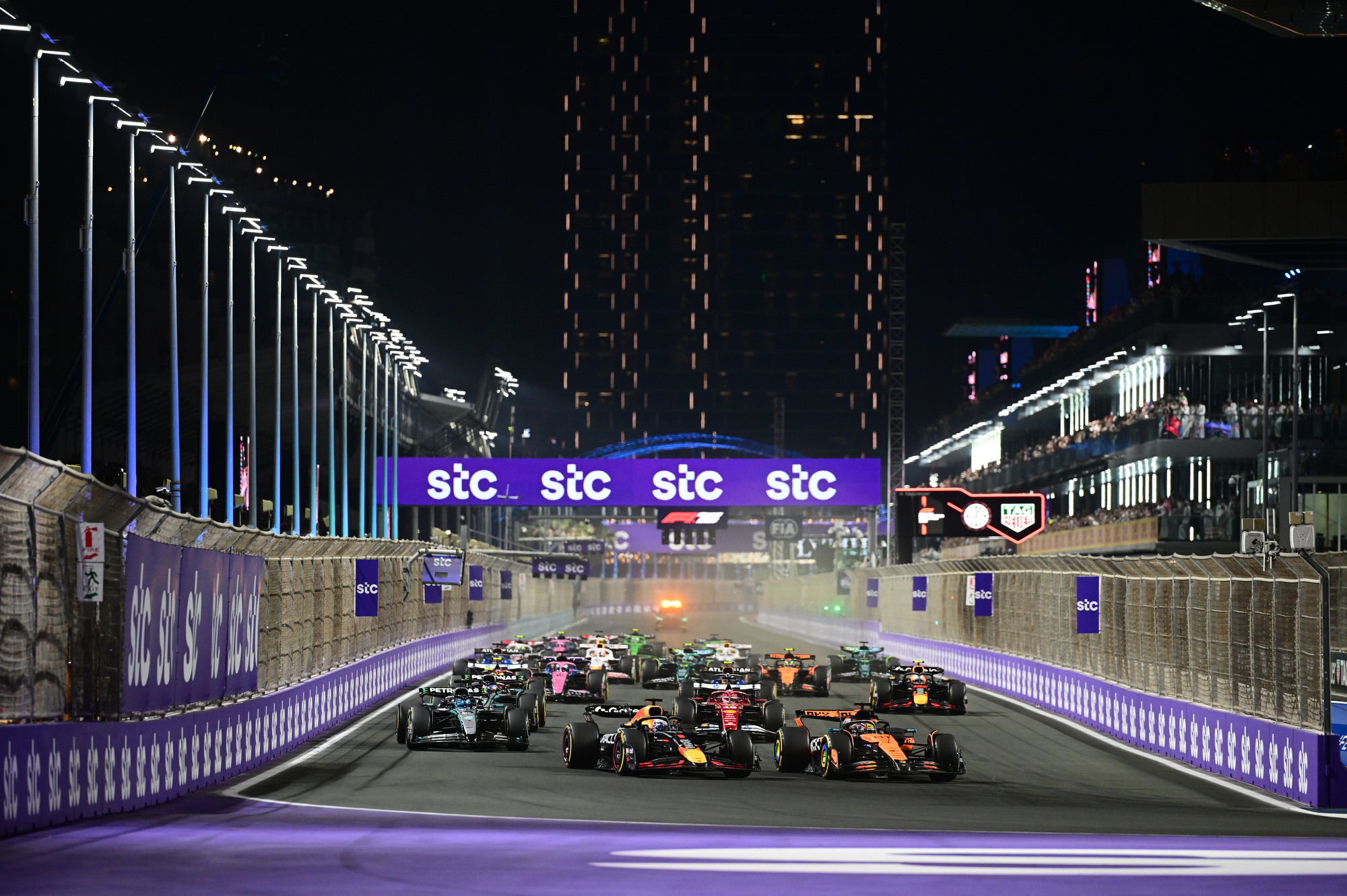 The Saudi Arabia GP, the 5th round of the Formula 1 World Championship, starts at the Jeddah Corniche Circuit in Jeddah, Saudi Arabia, on April 20, 2025. (Photo by Andrea Diodato/NurPhoto via Getty Images)