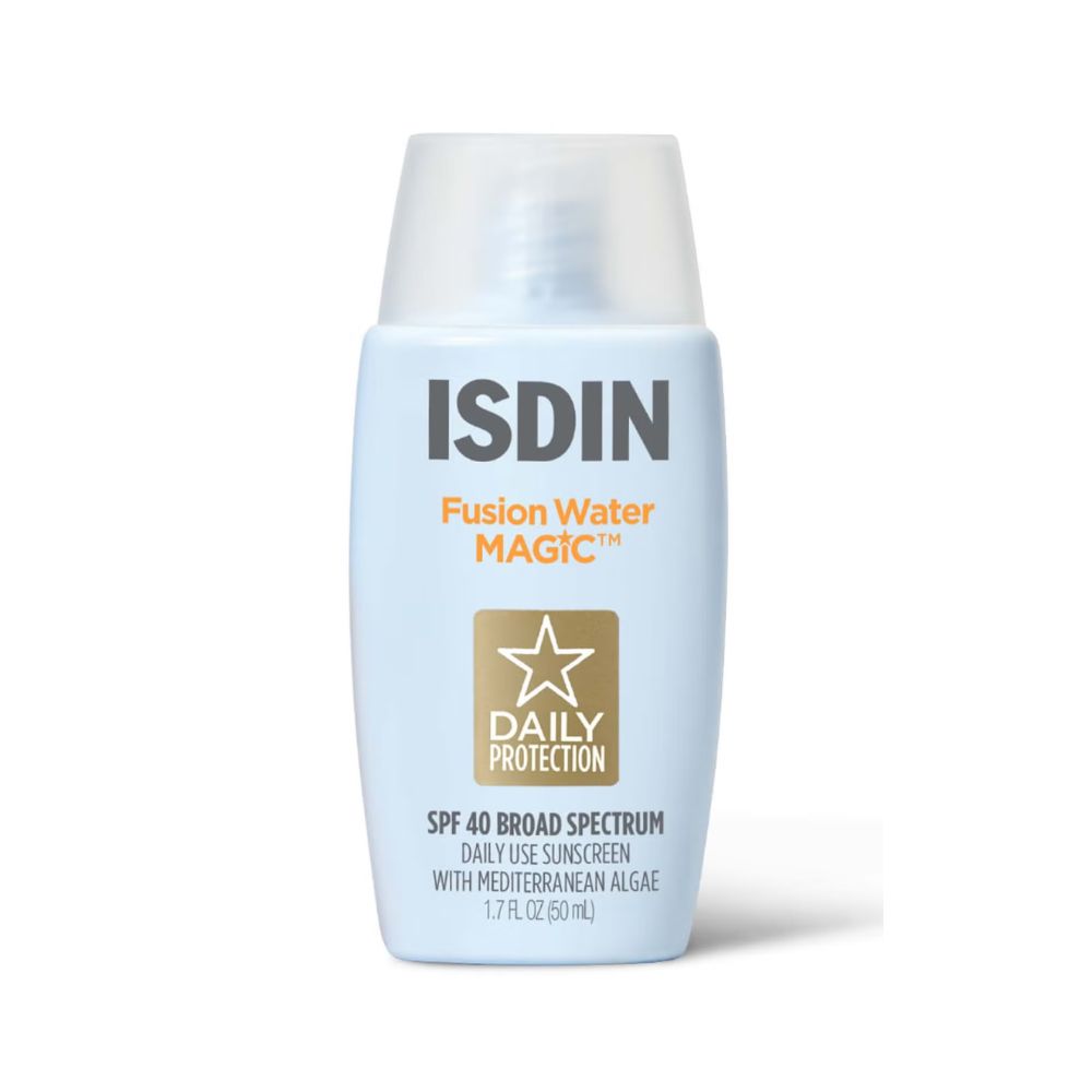 light blue container of face sunscreen