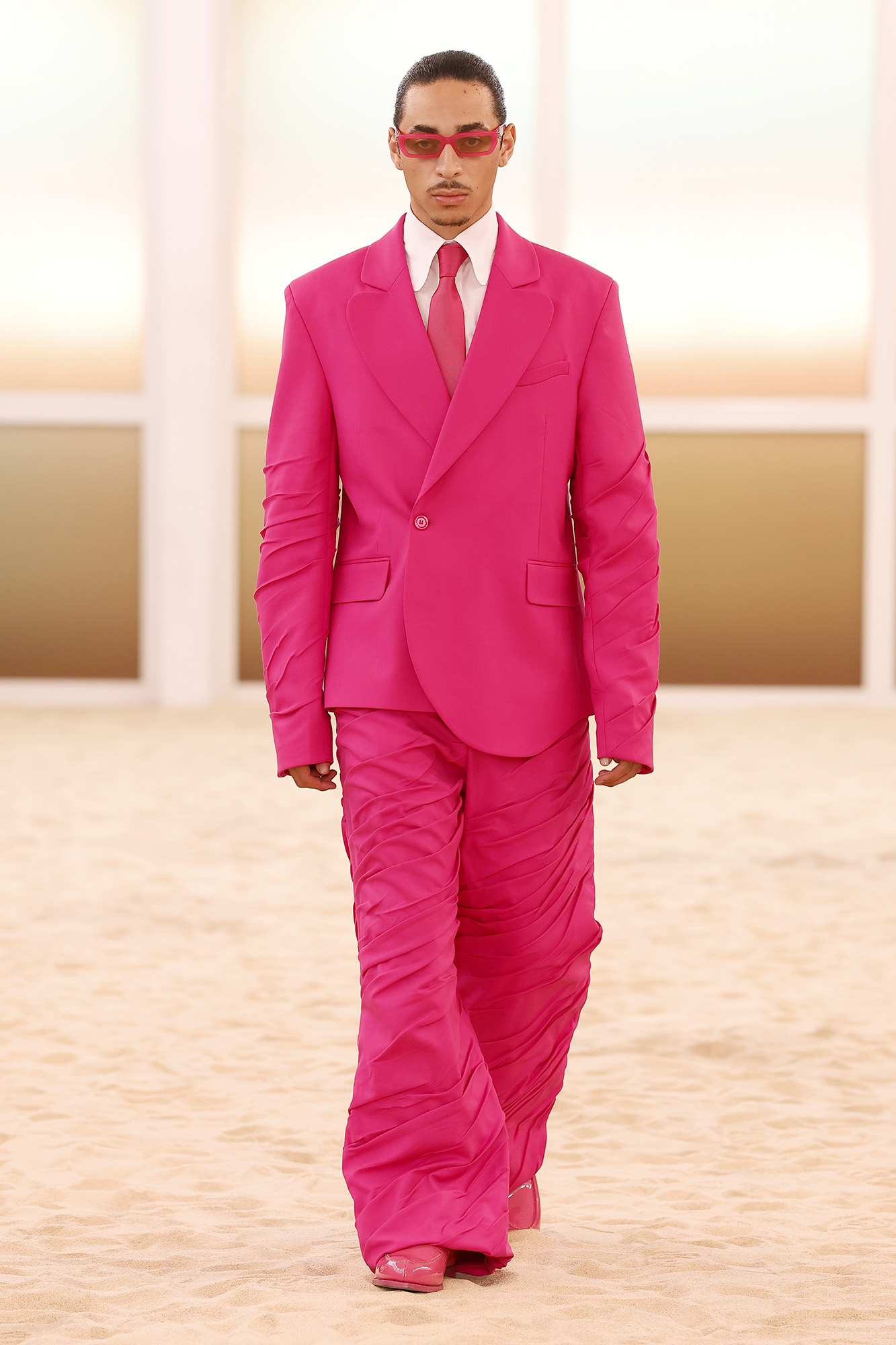 PARIS, FRANCE - JUNE 25: (EDITORIAL USE ONLY - For Non-Editorial use please seek approval from Fashion House) Daniel Julez Smith Jr. walks the runway during the 3.Paradis Menswear Spring/Summer 2026 show as part of Paris Fashion Week on June 25, 2025 in Paris, France. (Photo by Estrop/Getty Images)
