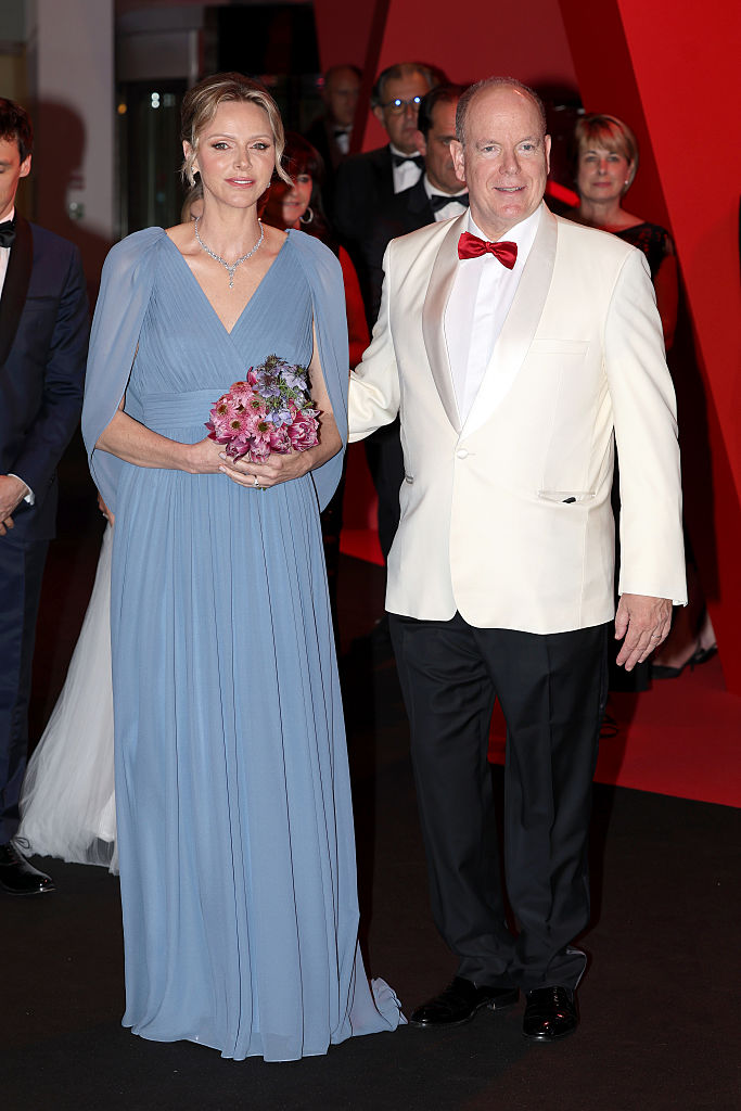 MONACO, MONACO - JULY 12: (EDITOR'S NOTE : NO TABLOIDS WEB & PRINT, NO DAILY MAIL, NO DAILY MAIL GROUP, NO BILD, NO CHI, NO VOICI, NO CLOSER) Princess Charlene of Monaco and Prince Albert II of Monaco attend the 76th Red Cross Ball on July 12, 2025 in Monaco, Monaco. (Photo by Pascal Le Segretain/Getty Images)