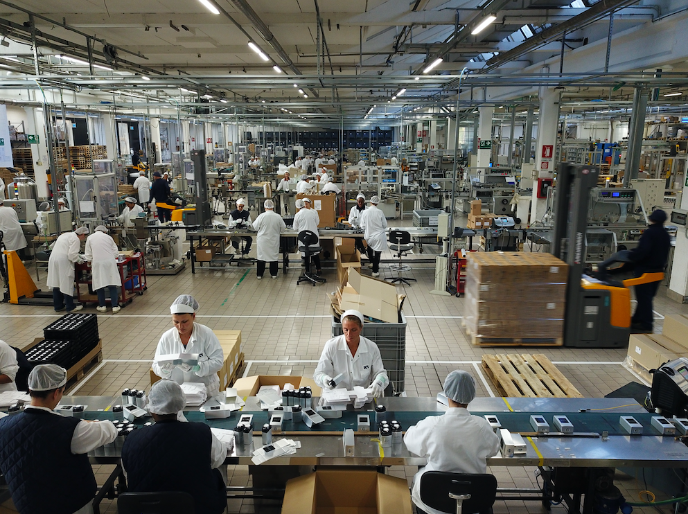 ICR's filling and packing department for alcohol-based fragrances.