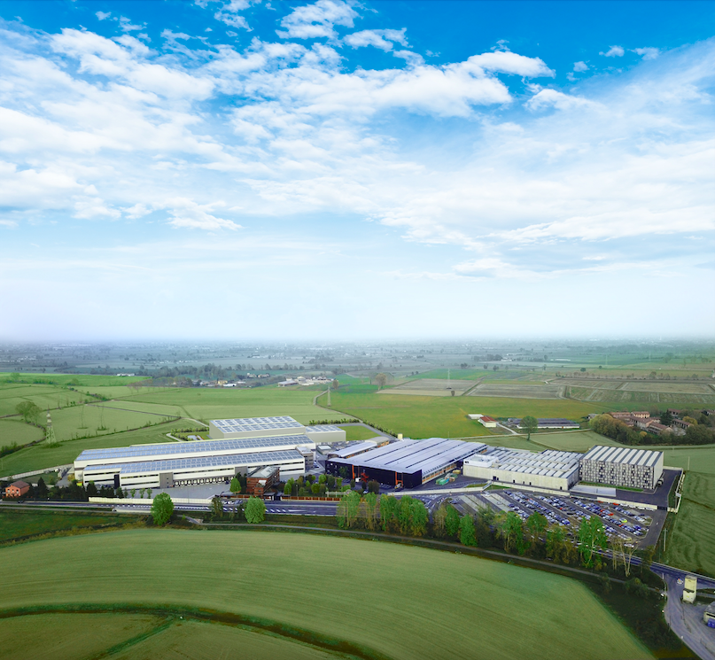 An aerial view of the ICR site in Lodi, Italy.