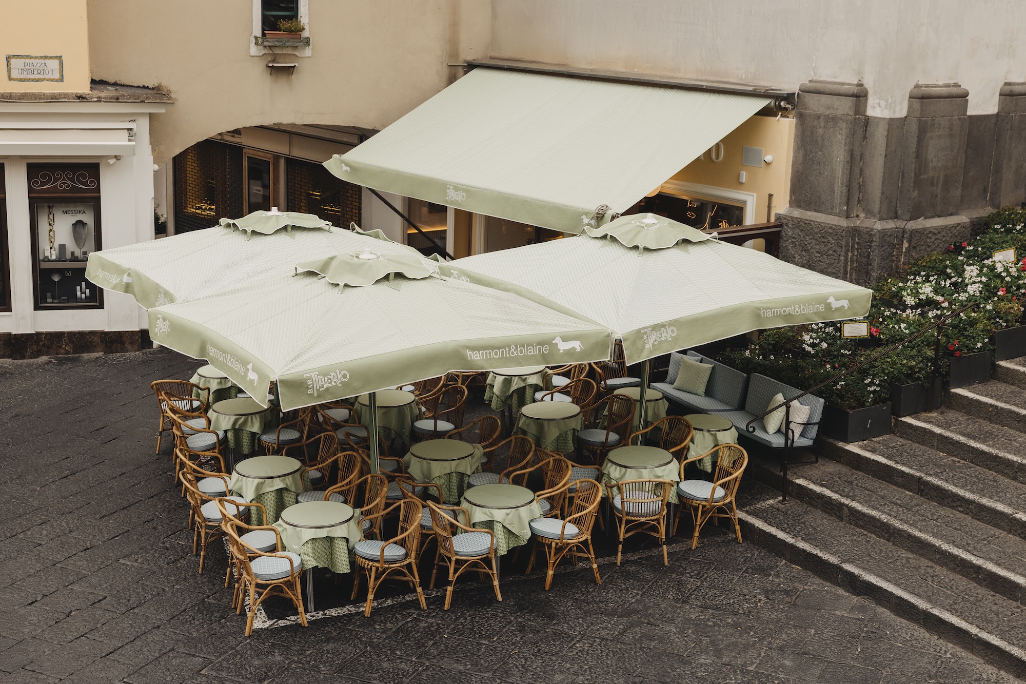 The Harmont & Blaine takeover of Bar Tiberio on Capri's famous Piazzetta.