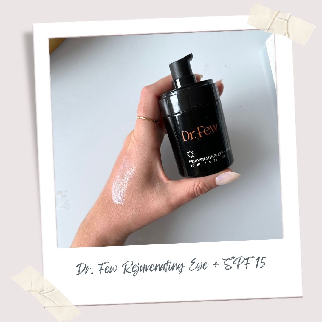 editor testing Dr. Few's SPF eye cream