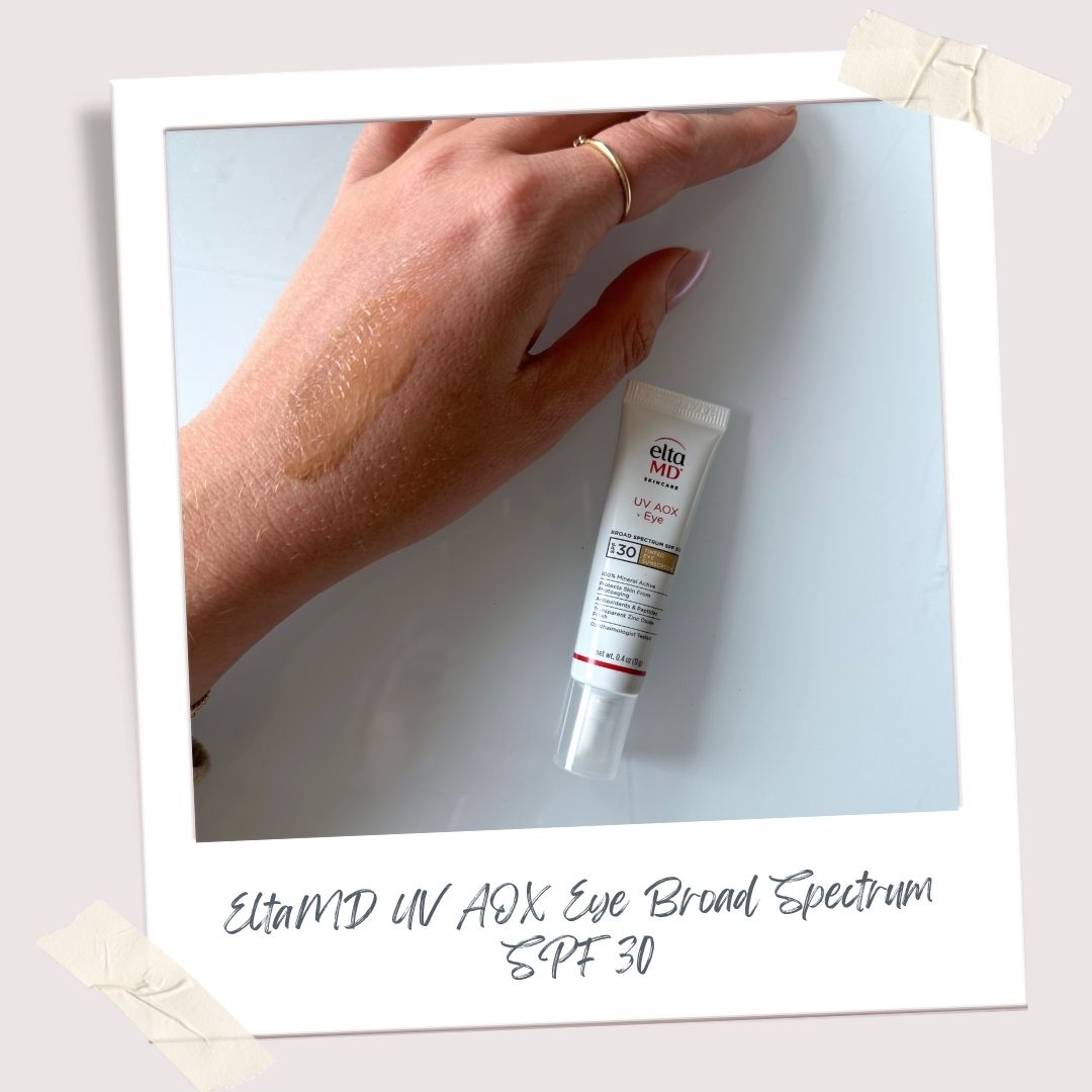 Editor testing EltaMD eye cream with SPF