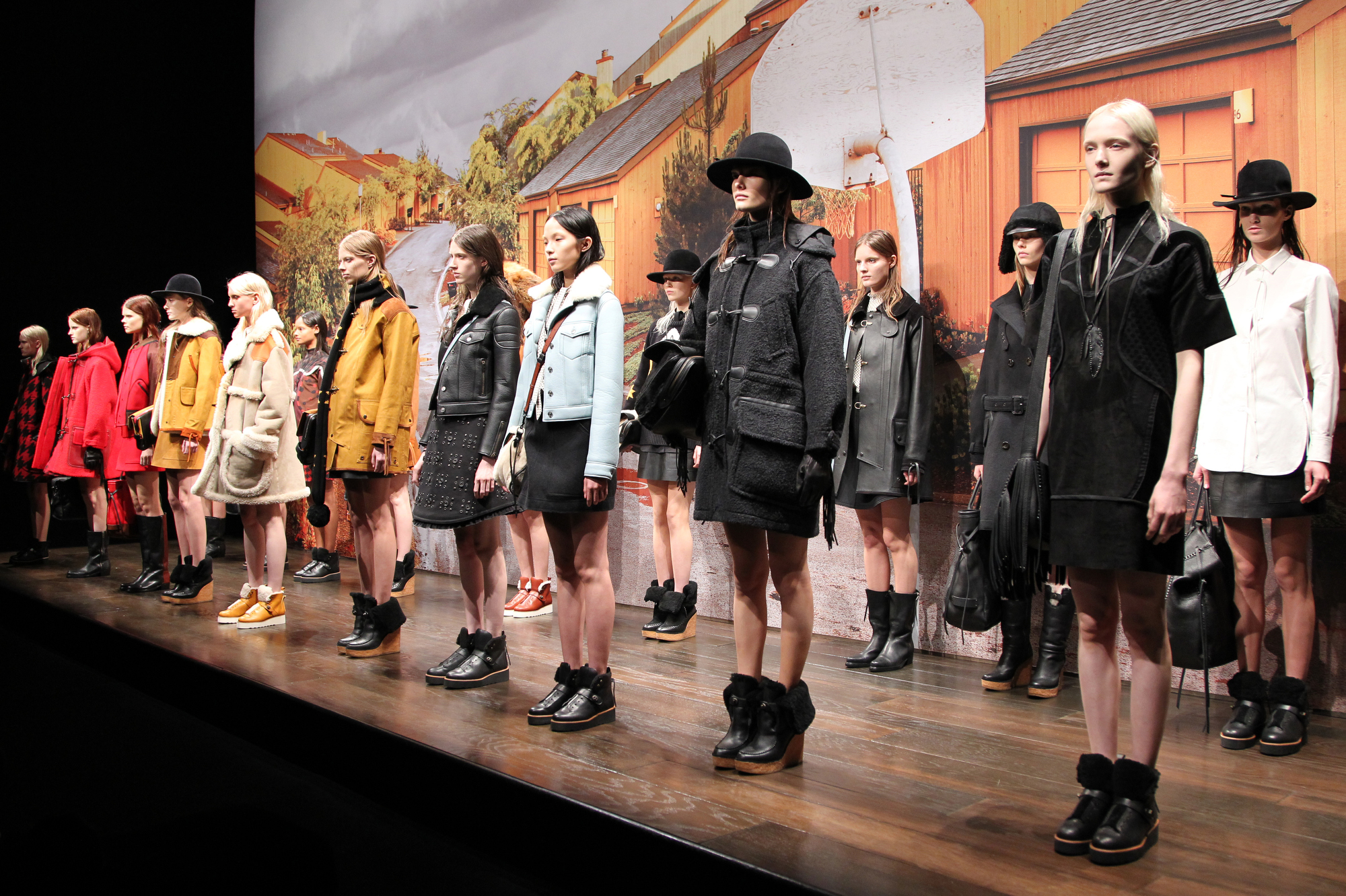 Models at the Coach fall 2014 presentation.