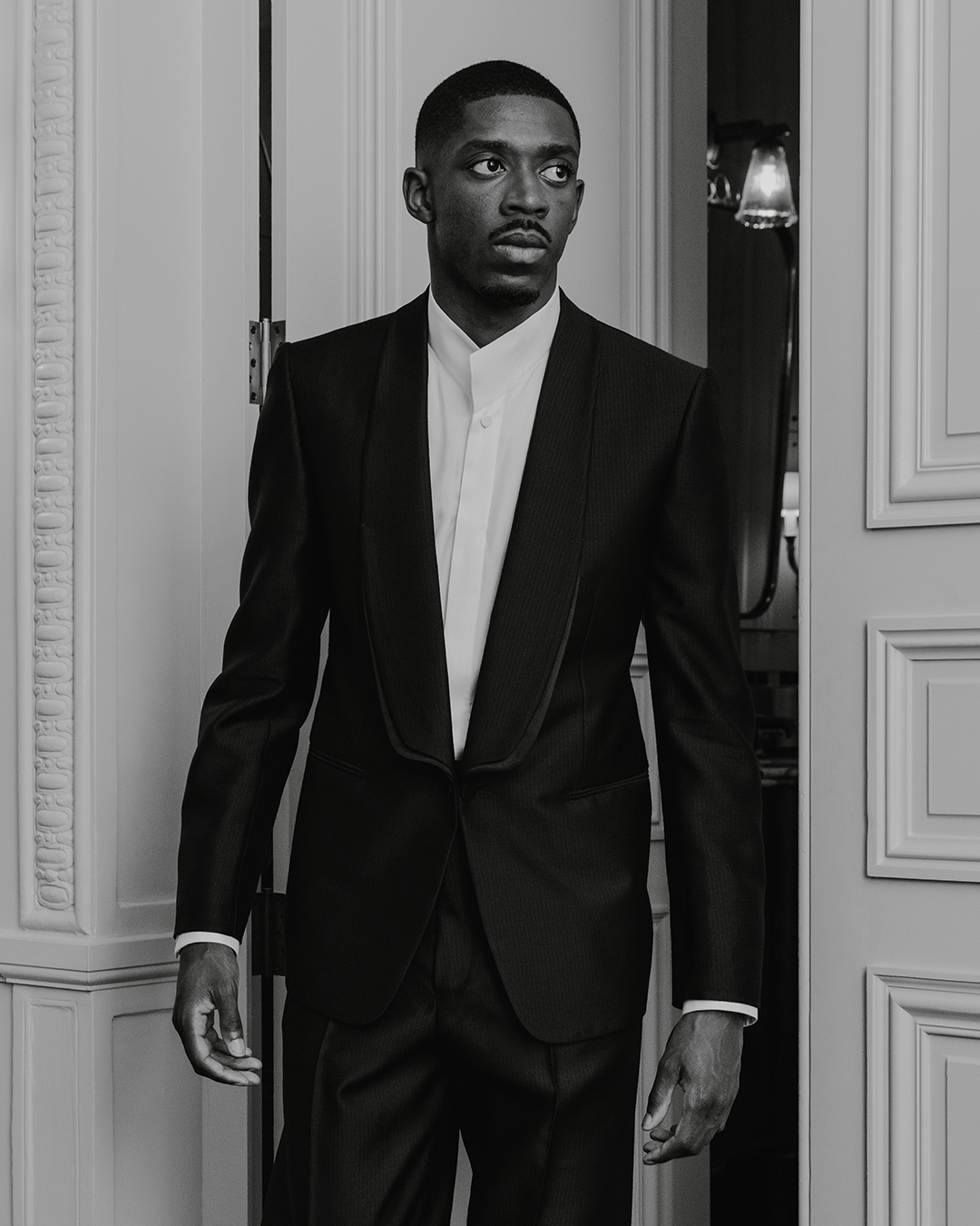 Ousmane Dembélé wearing Zegna for the 69th Ballon d'Or ceremony.