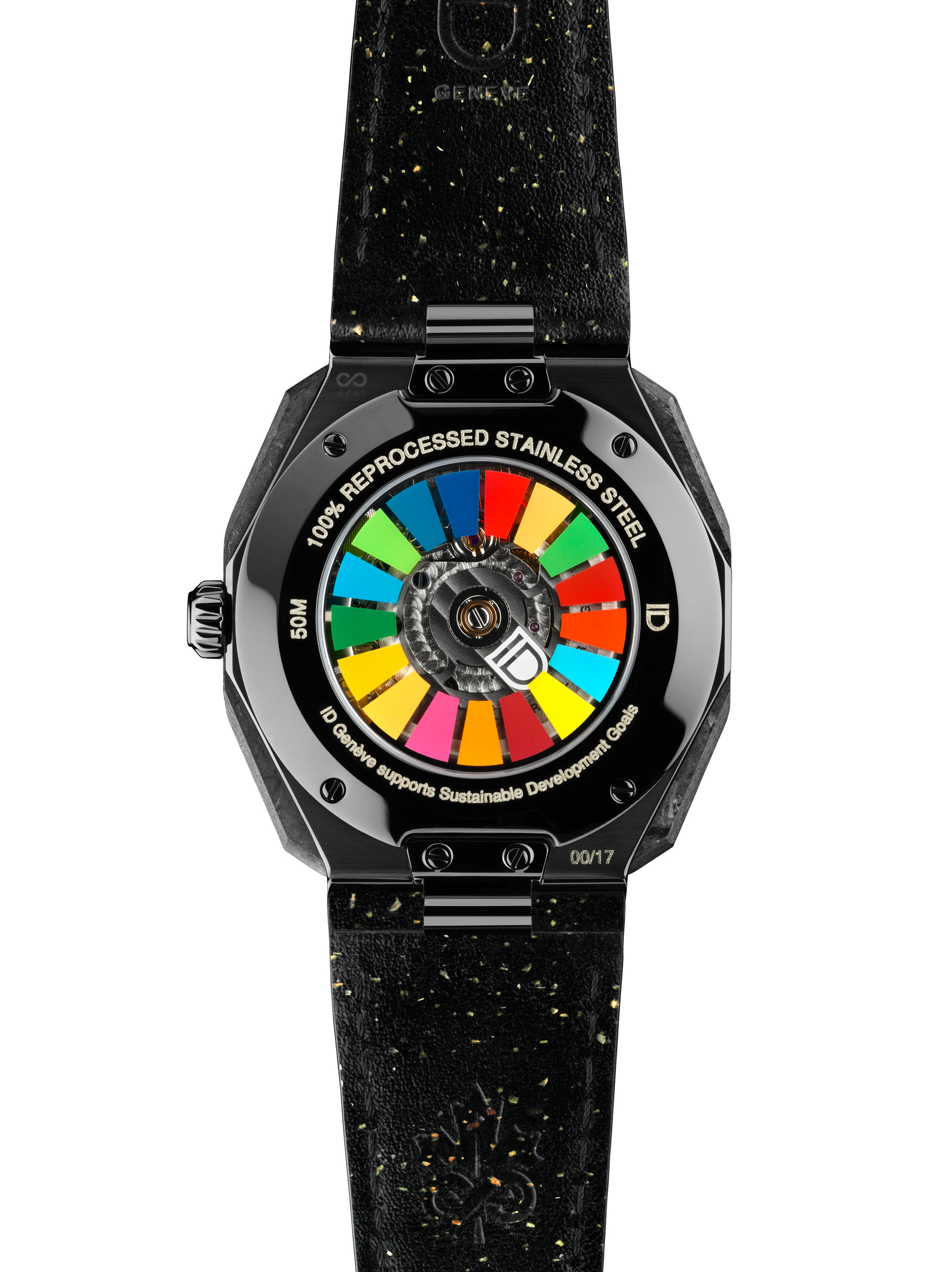 The back of ID Genève's Circular C SDG limited-edition.