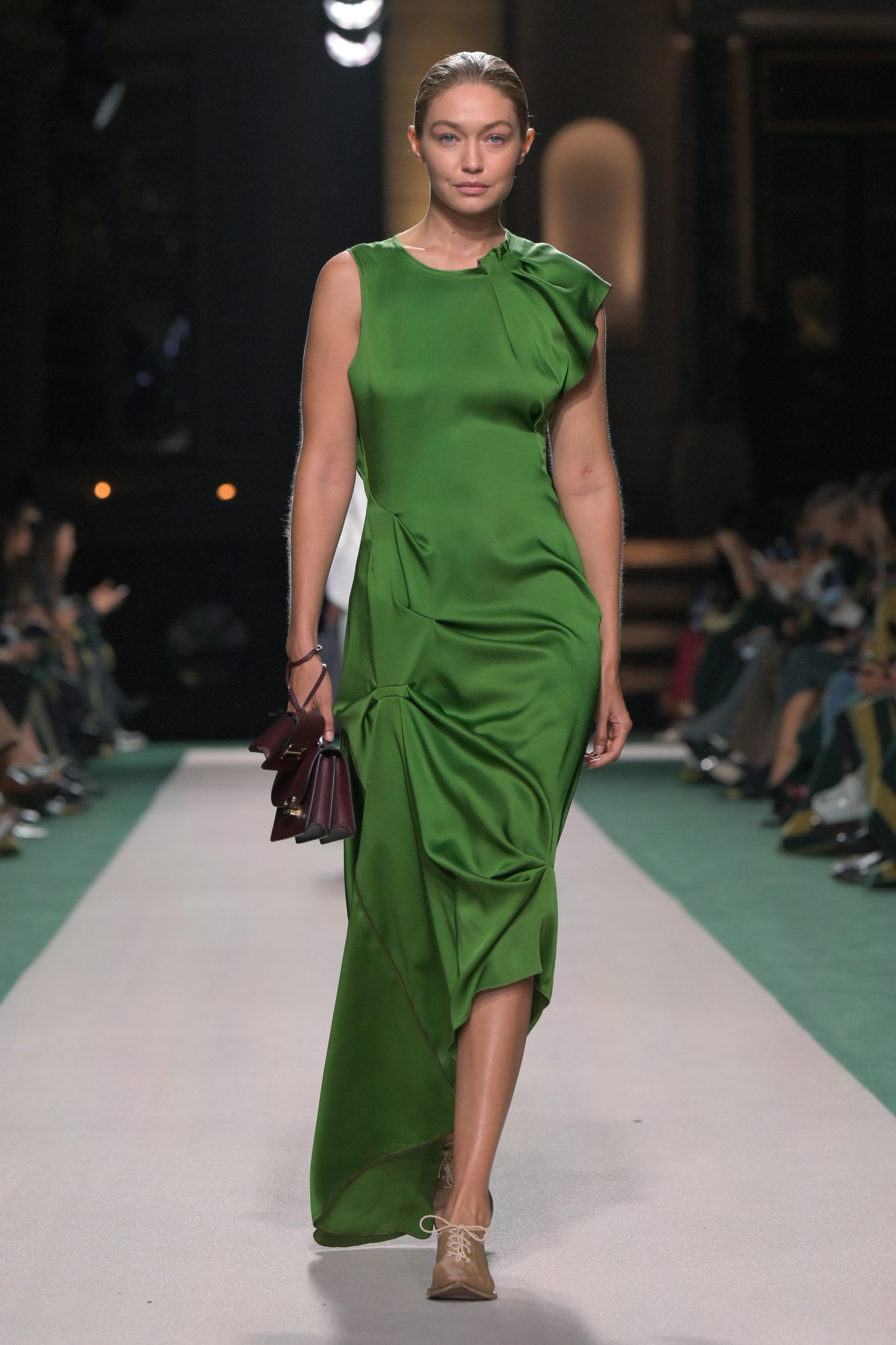 Gigi Hadid on the runway at Victoria Beckham Spring 2025 Ready-to-Wear