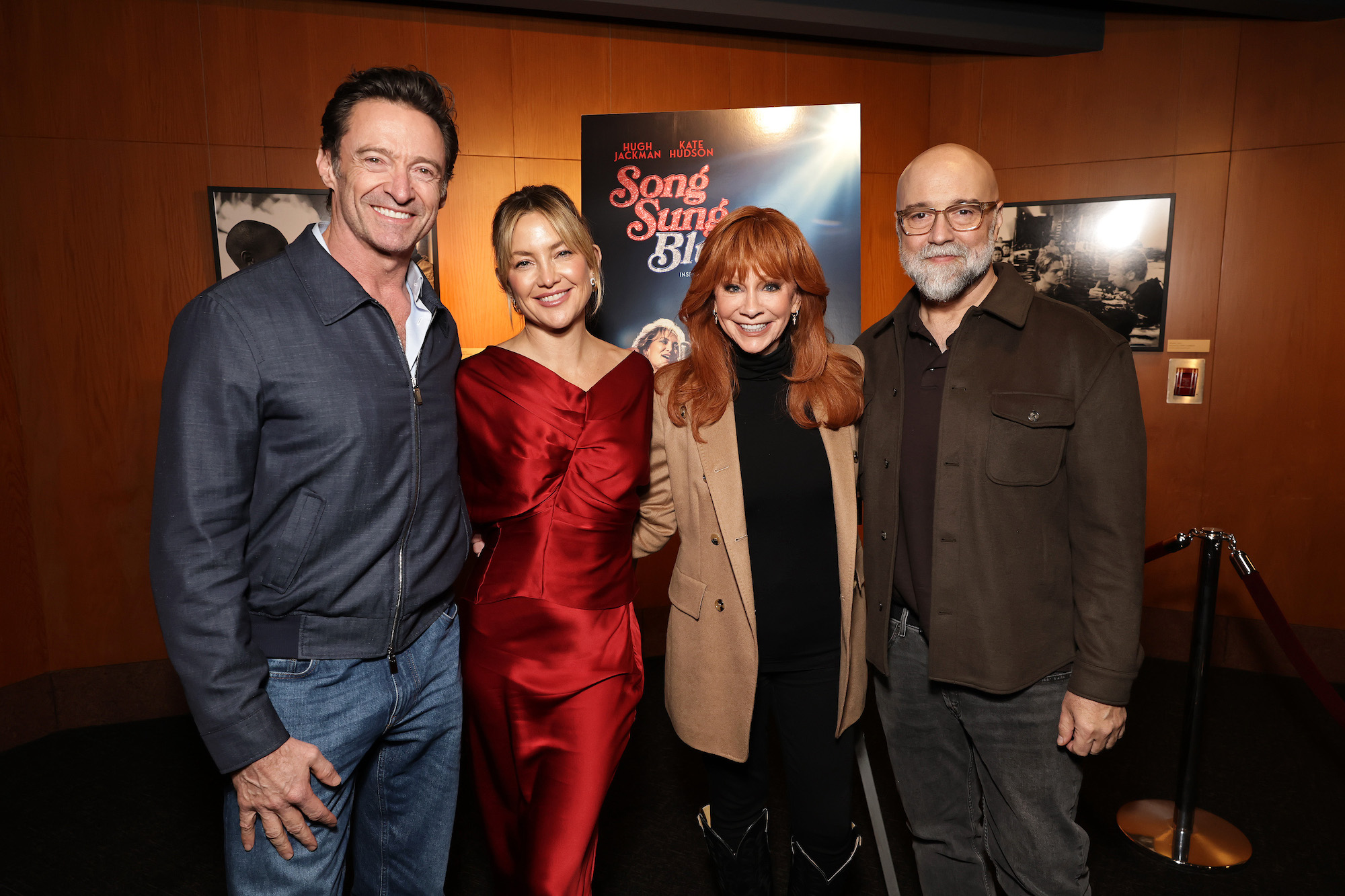 Hugh Jackman, Reba McEntire, Kate Hudson and Craig Brewer seen at a special screening of 'Song Sung Blue' hosted by Reba McEntire on Saturday in Los Angeles.